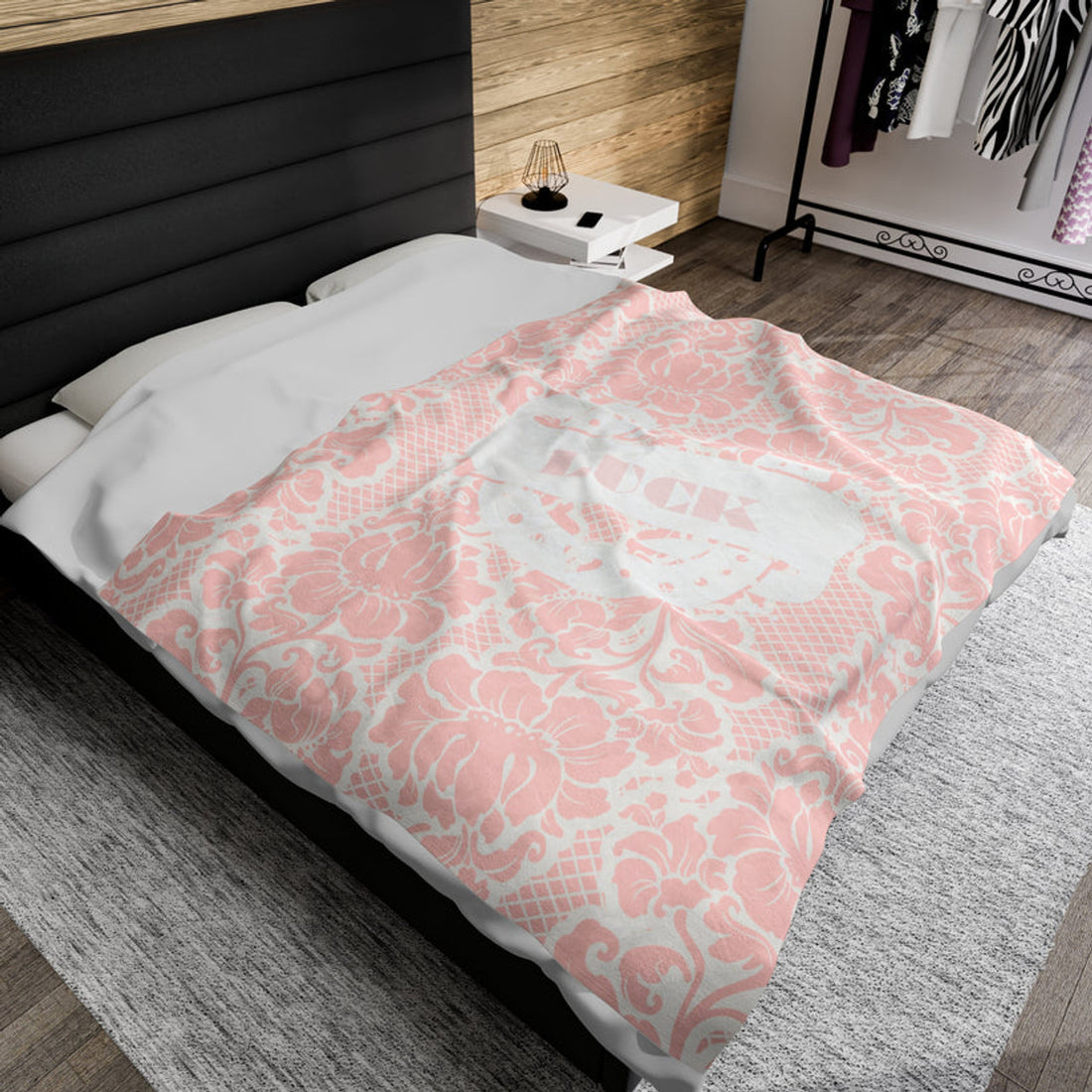 FUNSTUFFPRINT Lace and Luck Velveteen Plush Blanket