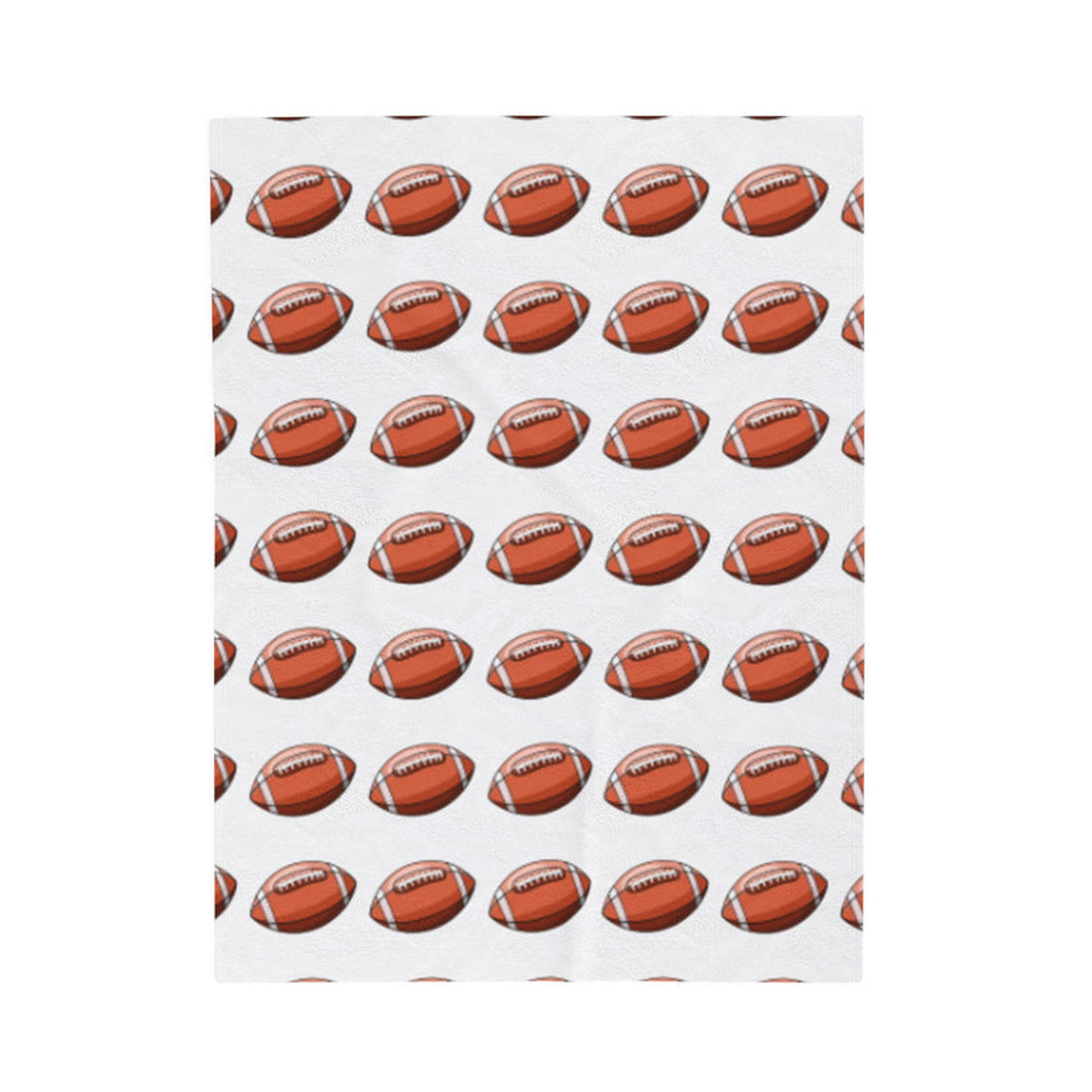 FUNSTUFFPRINT White Footballs Velveteen Plush Blanket