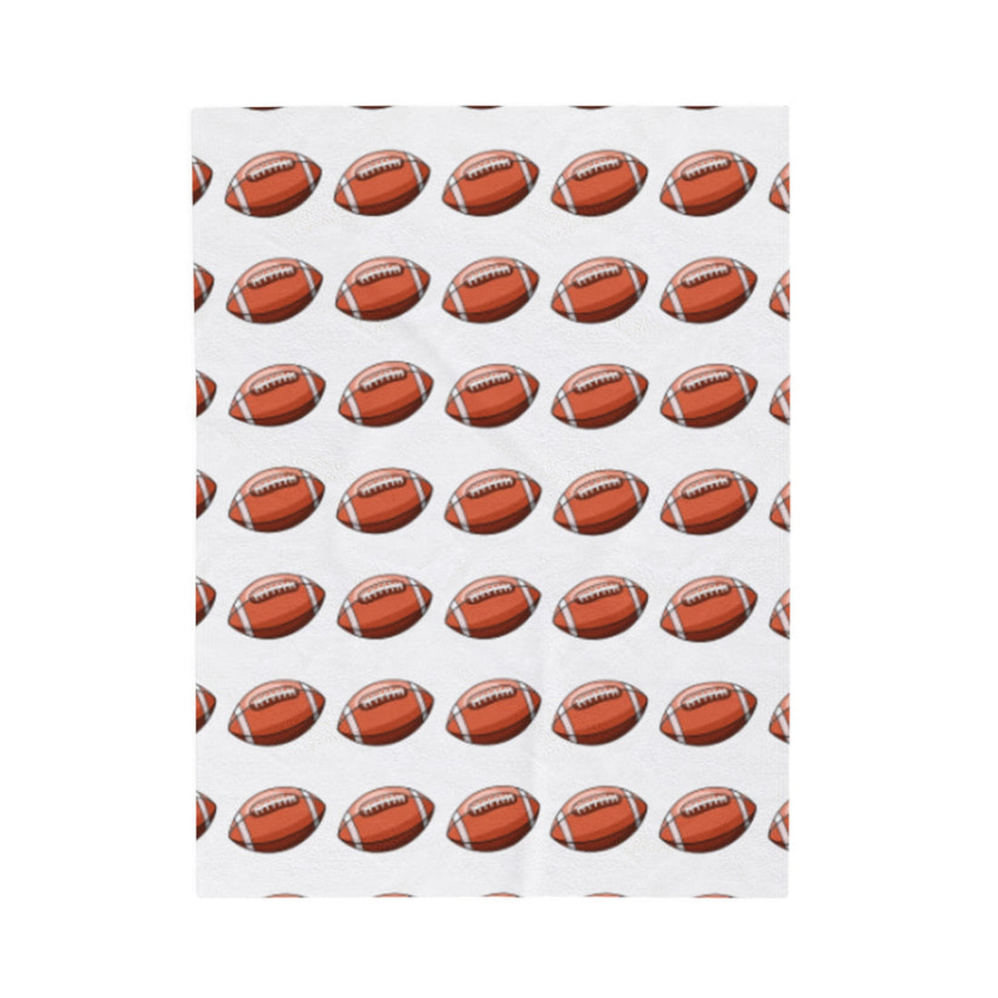 FUNSTUFFPRINT White Footballs Velveteen Plush Blanket