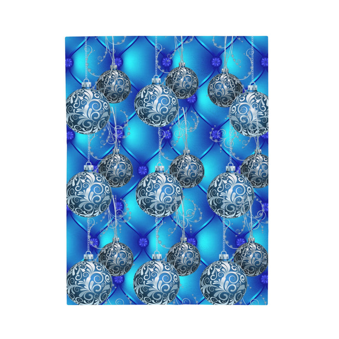 FUNSTUFFPRINT Blue Holiday Velveteen Plush Blanket