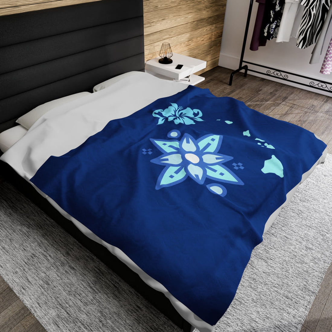 FUNSTUFFPRINT Hawaii 808 Velveteen Plush Blanket