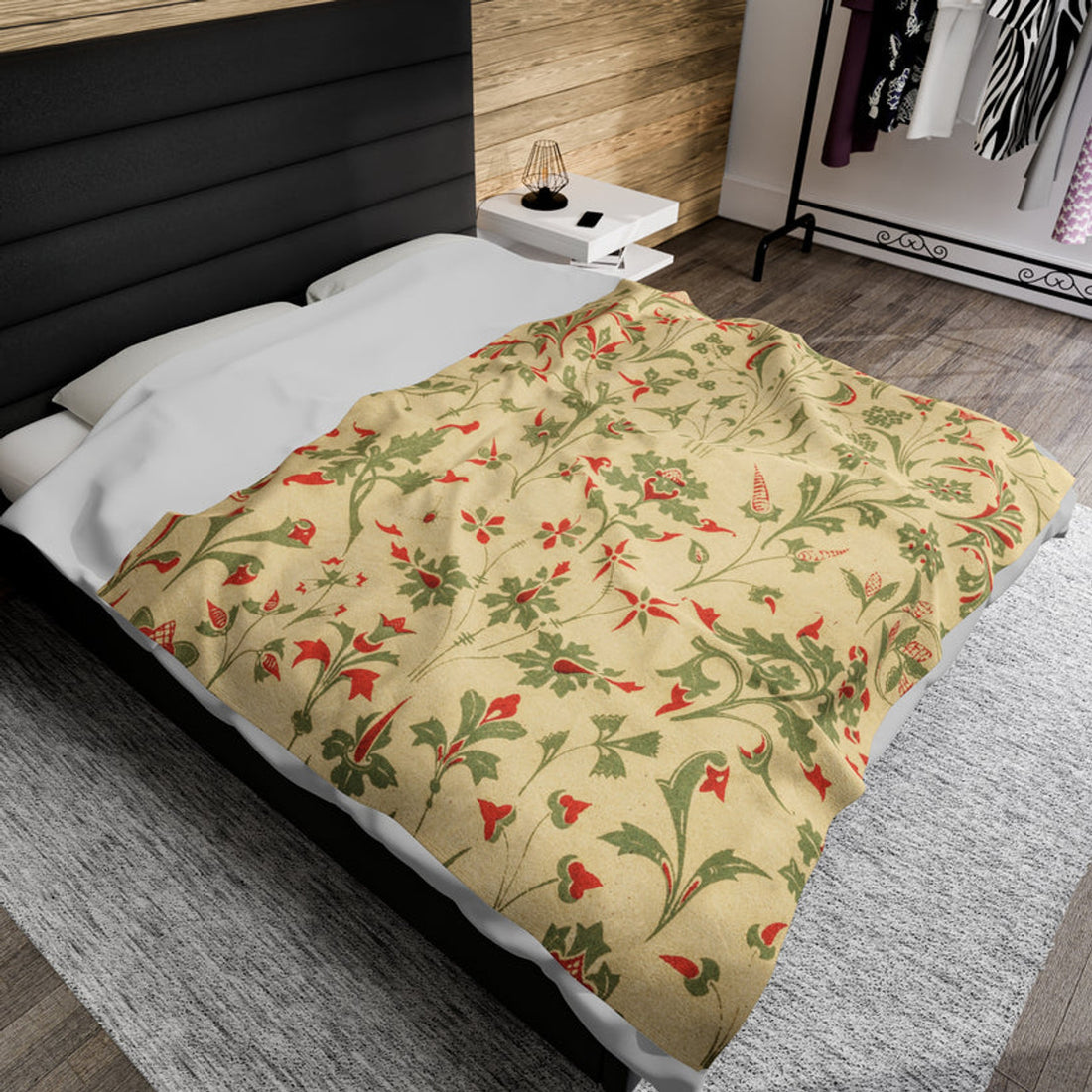 FUNSTUFFPRINT Vintage Christmas Velveteen Plush Blanket
