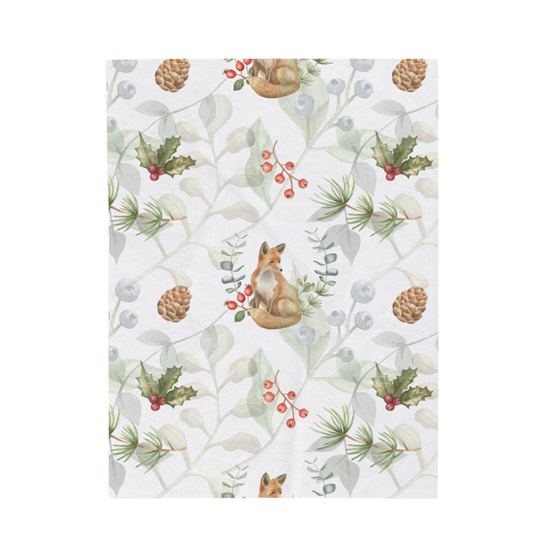 FUNSTUFFPRINT Foxy Velveteen Plush Blanket