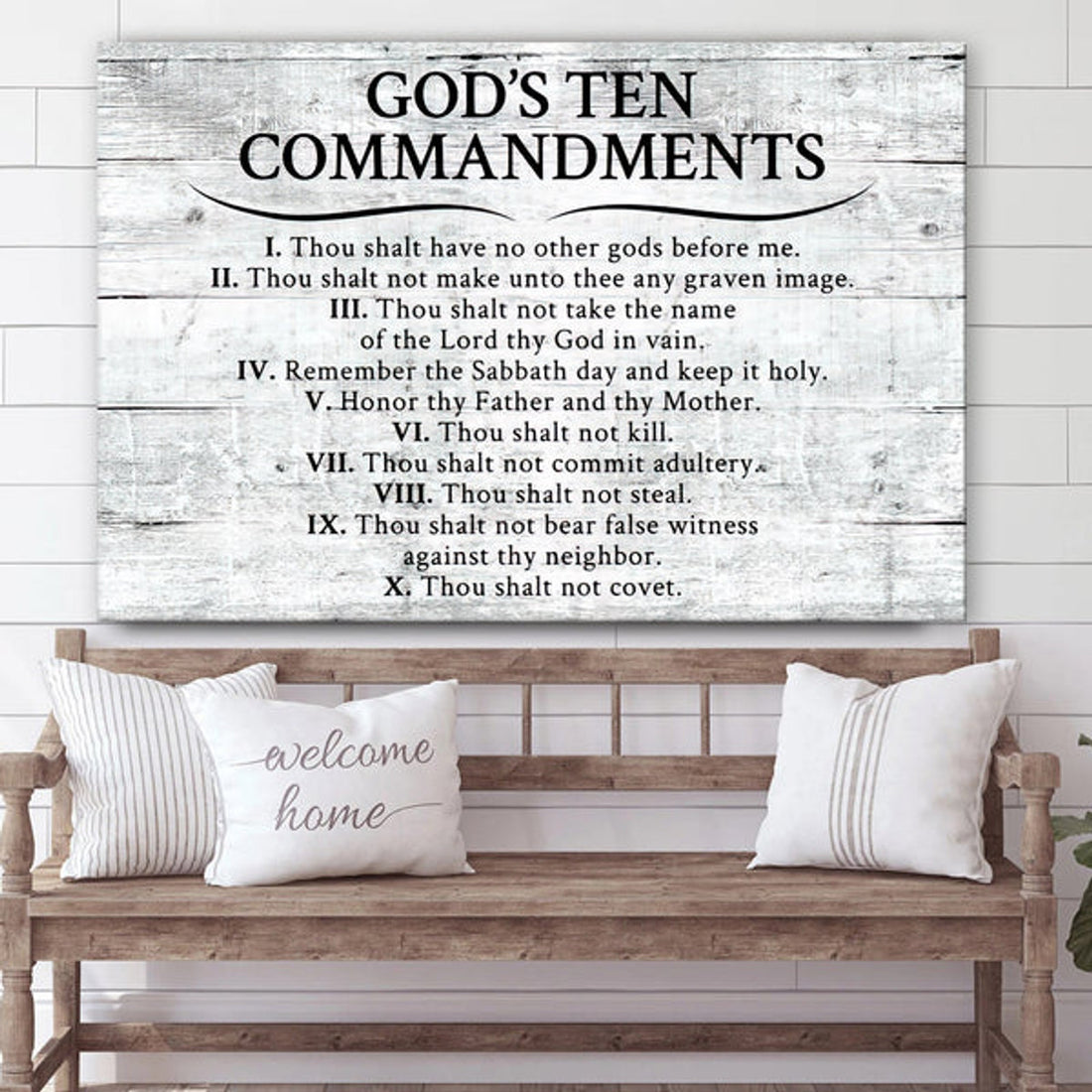 10 Commandments Of Jesus Canvas Wall Art - Ten Commandments Bible Verse Posters 