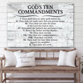 10 Commandments Of Jesus Canvas Wall Art - Ten Commandments Bible Verse Posters 