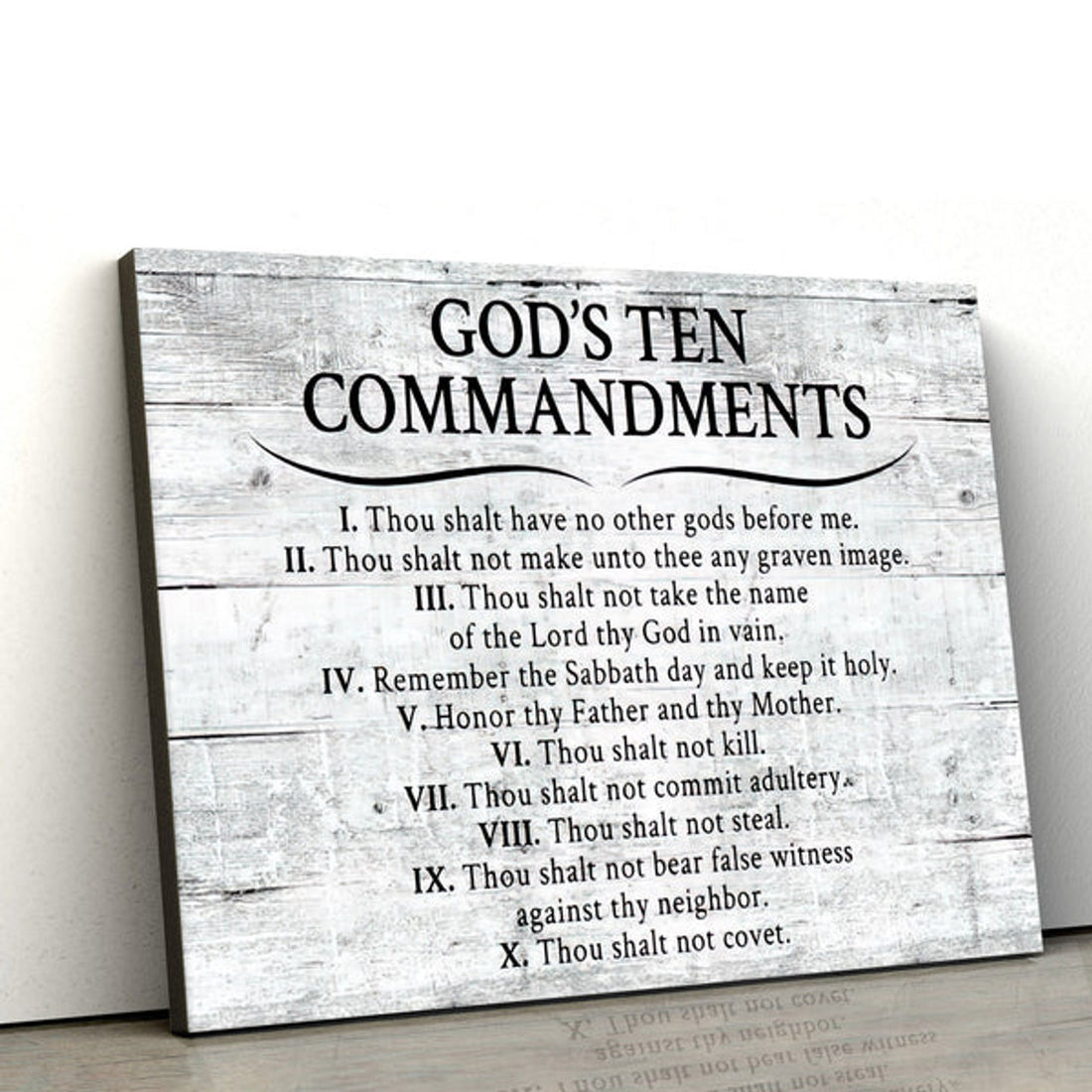 10 Commandments Of Jesus Canvas Wall Art - Ten Commandments Bible Verse Posters 
