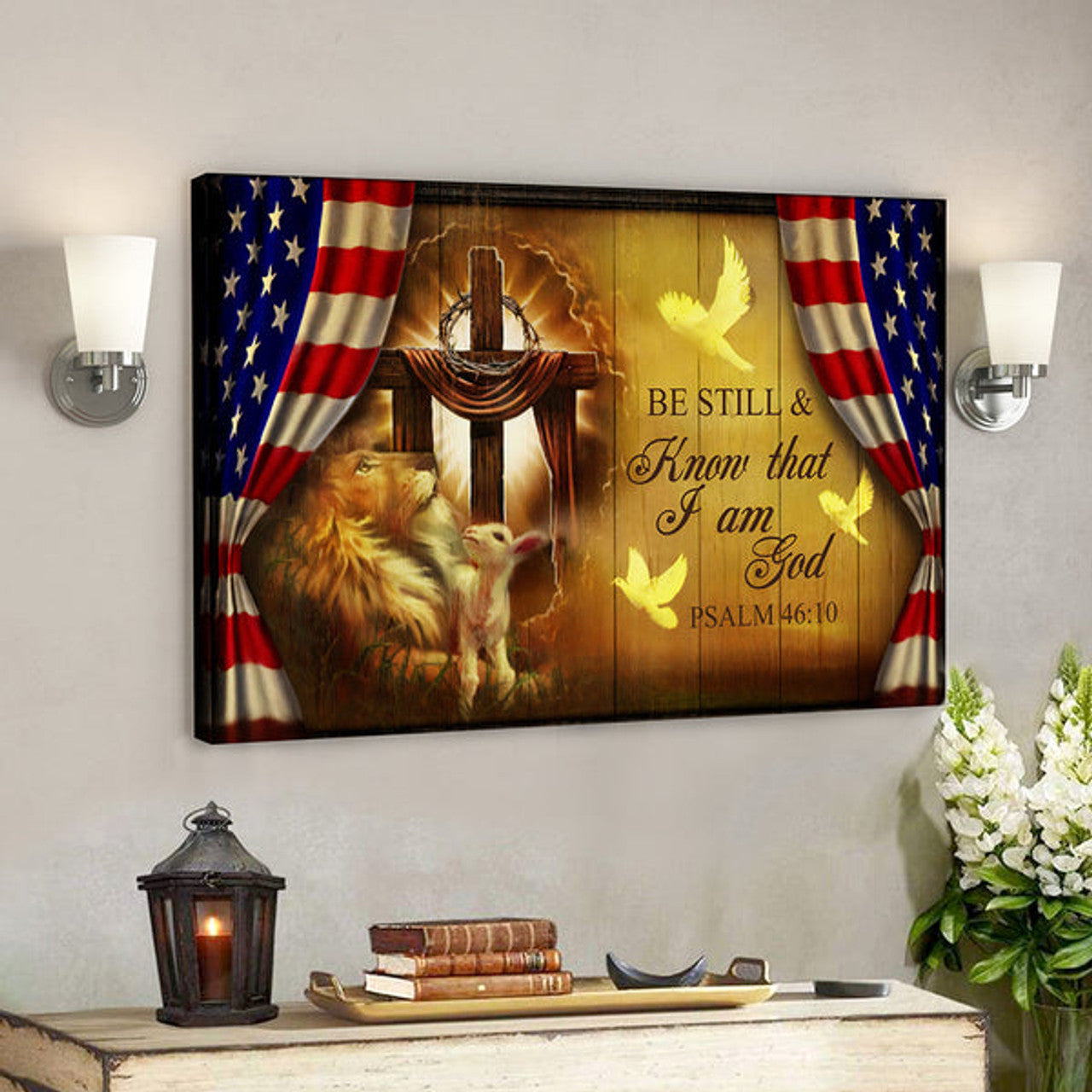 Scripture Wall Decor - Jesus Canvas Art - Wall Art - Be Still & Know That I Am God Canvas Poster 