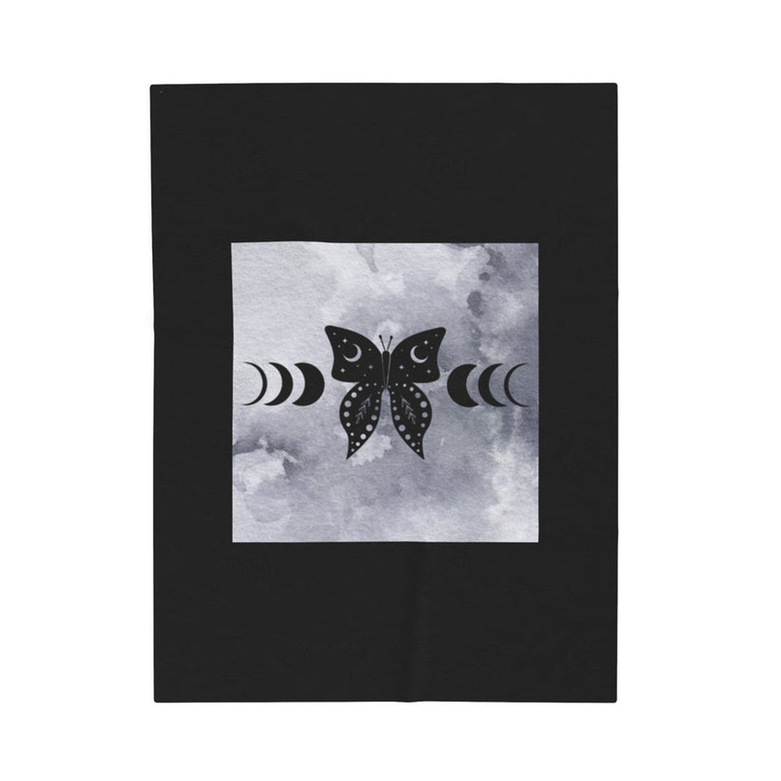 FUNSTUFFPRINT Moth Moon Velveteen Plush Blanket