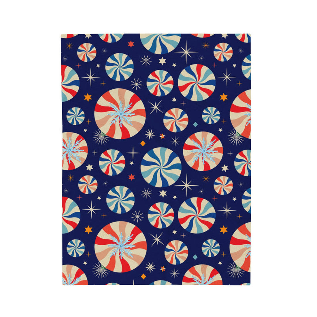 FUNSTUFFPRINT Peppermint Velveteen Plush Blanket