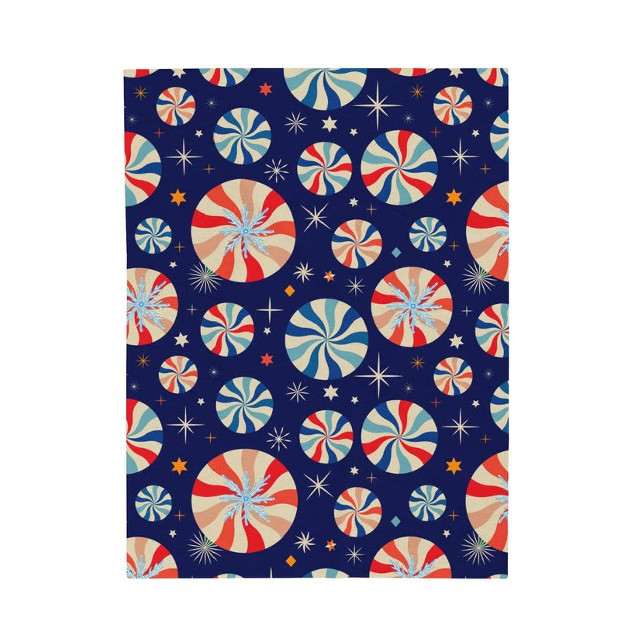 FUNSTUFFPRINT Peppermint Velveteen Plush Blanket