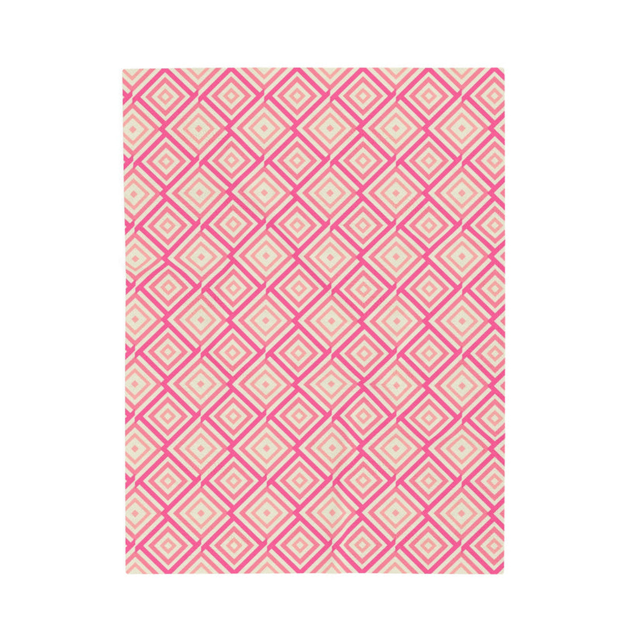 FUNSTUFFPRINT Pink Diamonds Velveteen Plush Blanket