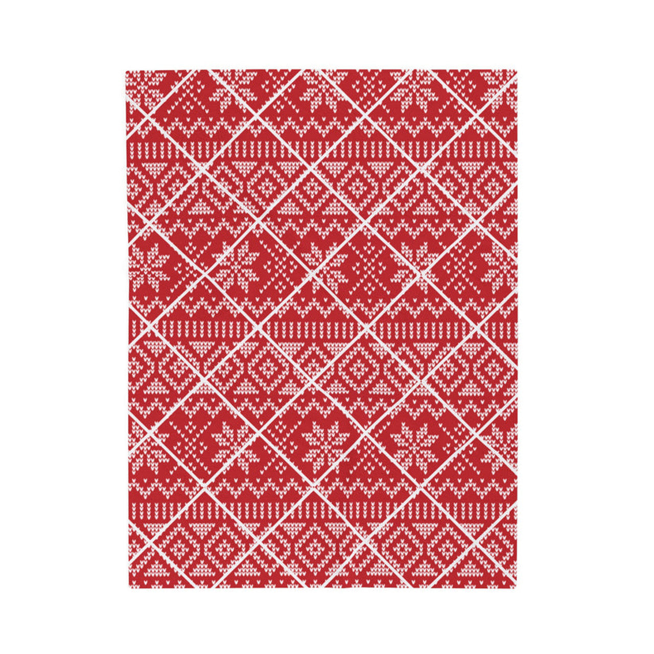 FUNSTUFFPRINT Fair Isle Velveteen Plush Blanket