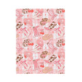 FUNSTUFFPRINT Plush Blanket - Girls Western Theme with Pink Plaid and Cherries