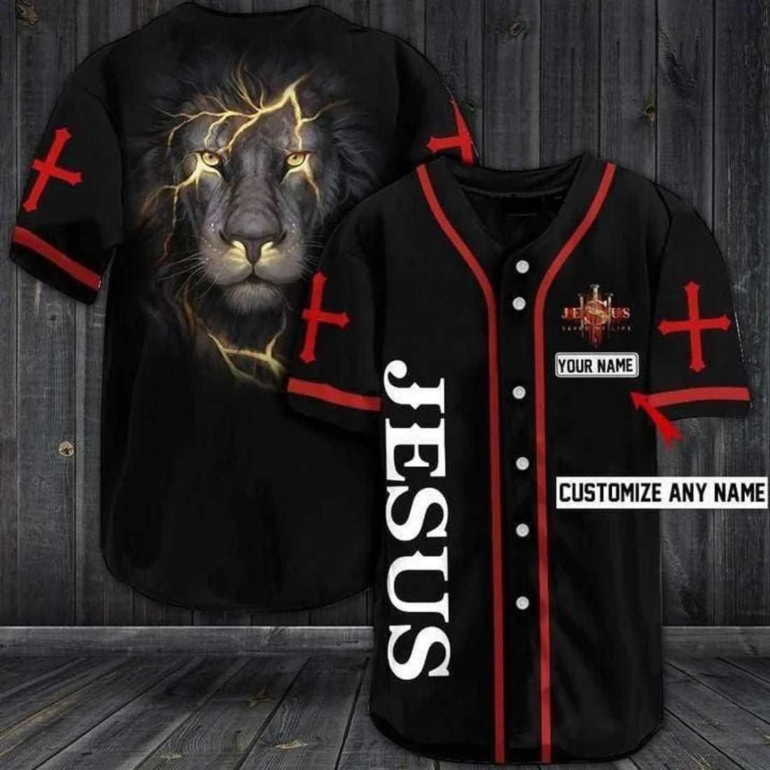 Personalized Jesus Baseball Jersey - Lion Baseball Jersey - Gift For Christians - Custom Printed 3D Baseball Jersey Shirt For Men and Women