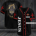 Personalized Jesus Baseball Jersey - Lion Baseball Jersey - Gift For Christians - Custom Printed 3D Baseball Jersey Shirt For Men and Women