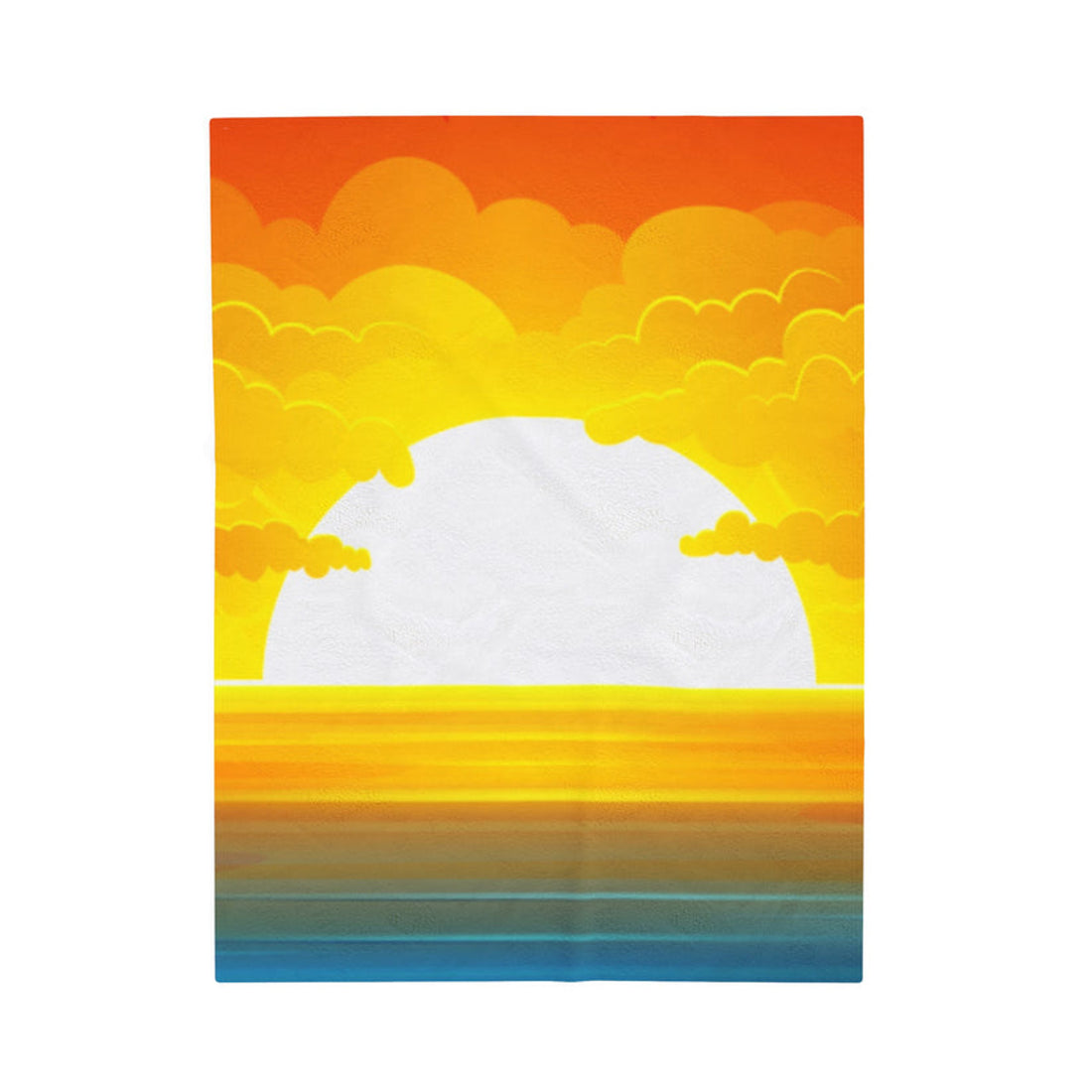 FUNSTUFFPRINT Rise & Shine Sunrise Velveteen Plush Blanket