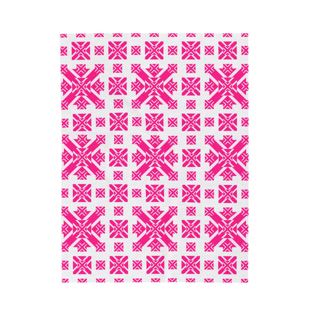 FUNSTUFFPRINT Pink Argyle Snowflake Velveteen Plush Blanket