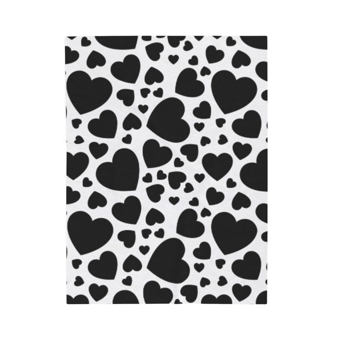 FUNSTUFFPRINT Black White Valentine Hearts Velveteen Plush Blanket