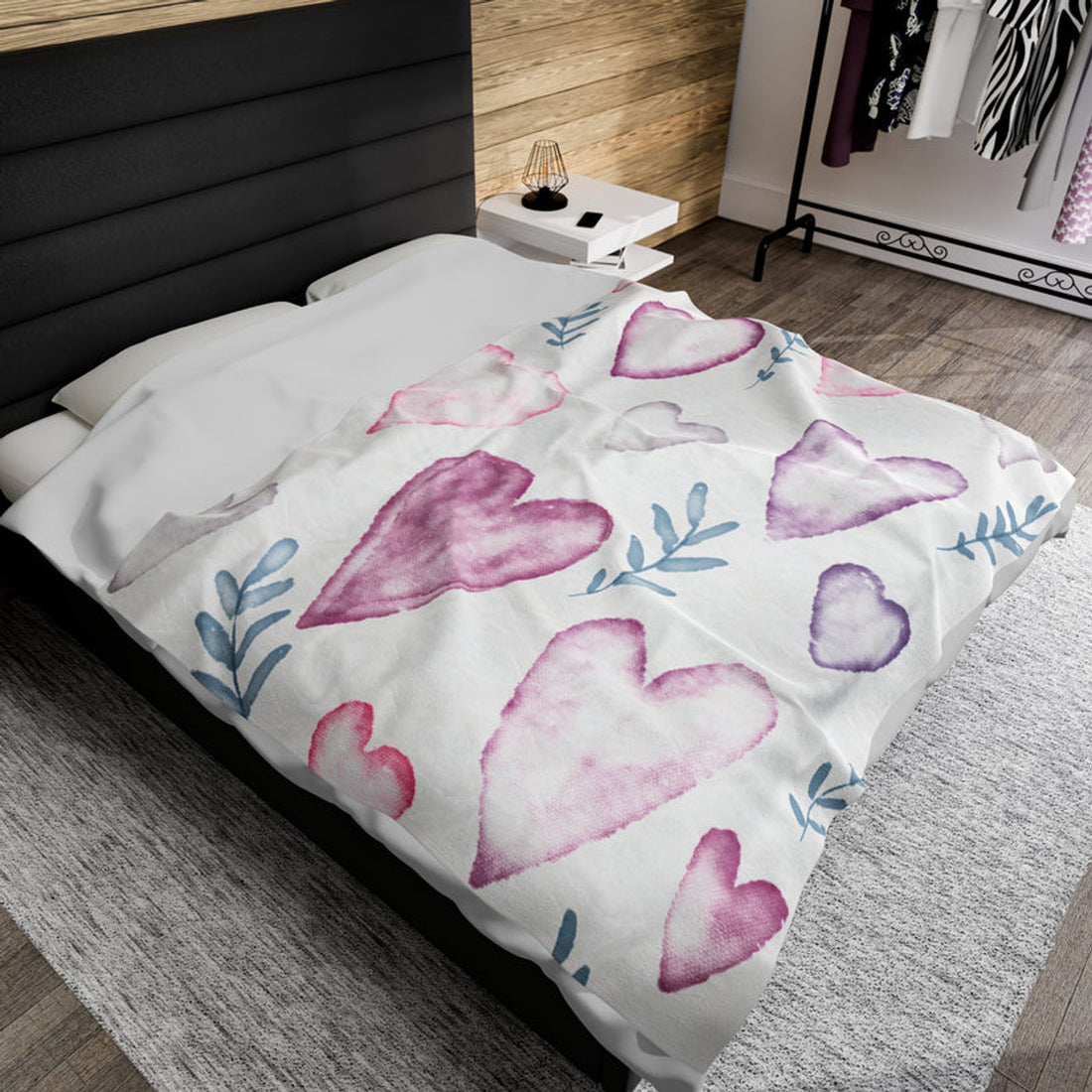 FUNSTUFFPRINT Loved Velveteen Plush Blanket