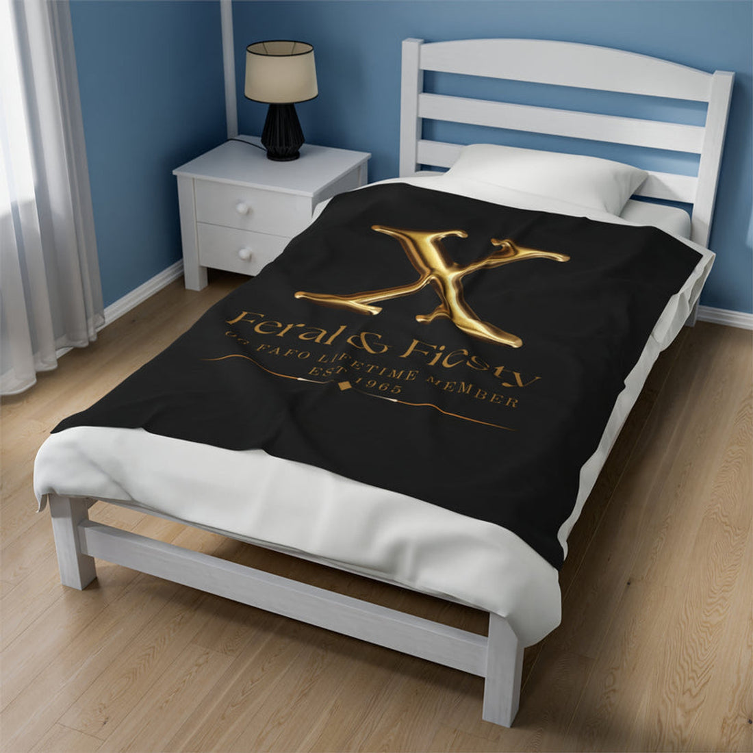 FUNSTUFFPRINT Feral & Fiesty Velveteen Plush Blanket