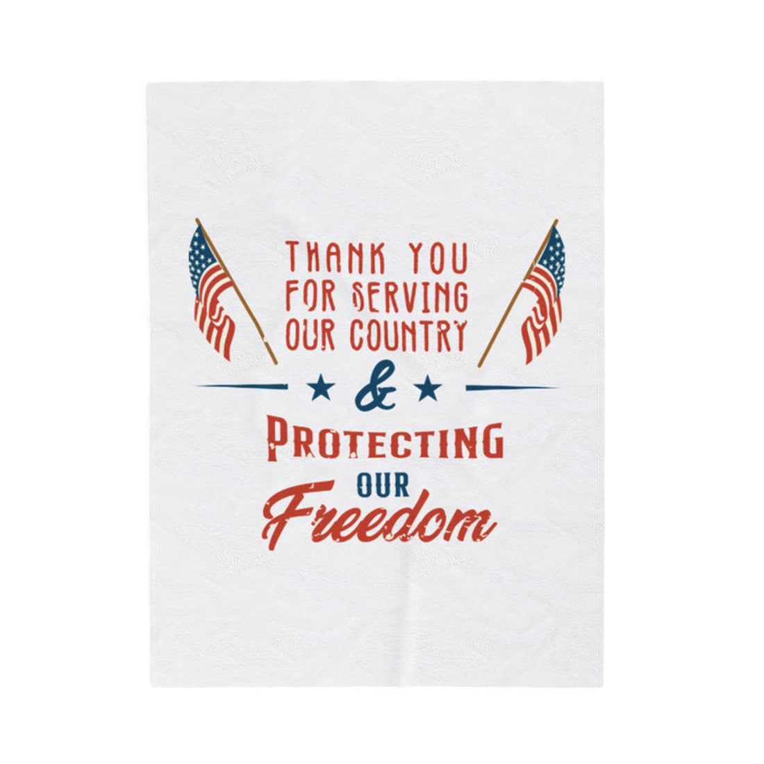 FUNSTUFFPRINT Thank You Veterans Velveteen Plush Blanket