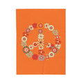 FUNSTUFFPRINT Peace Flowers Velveteen Plush Blanket