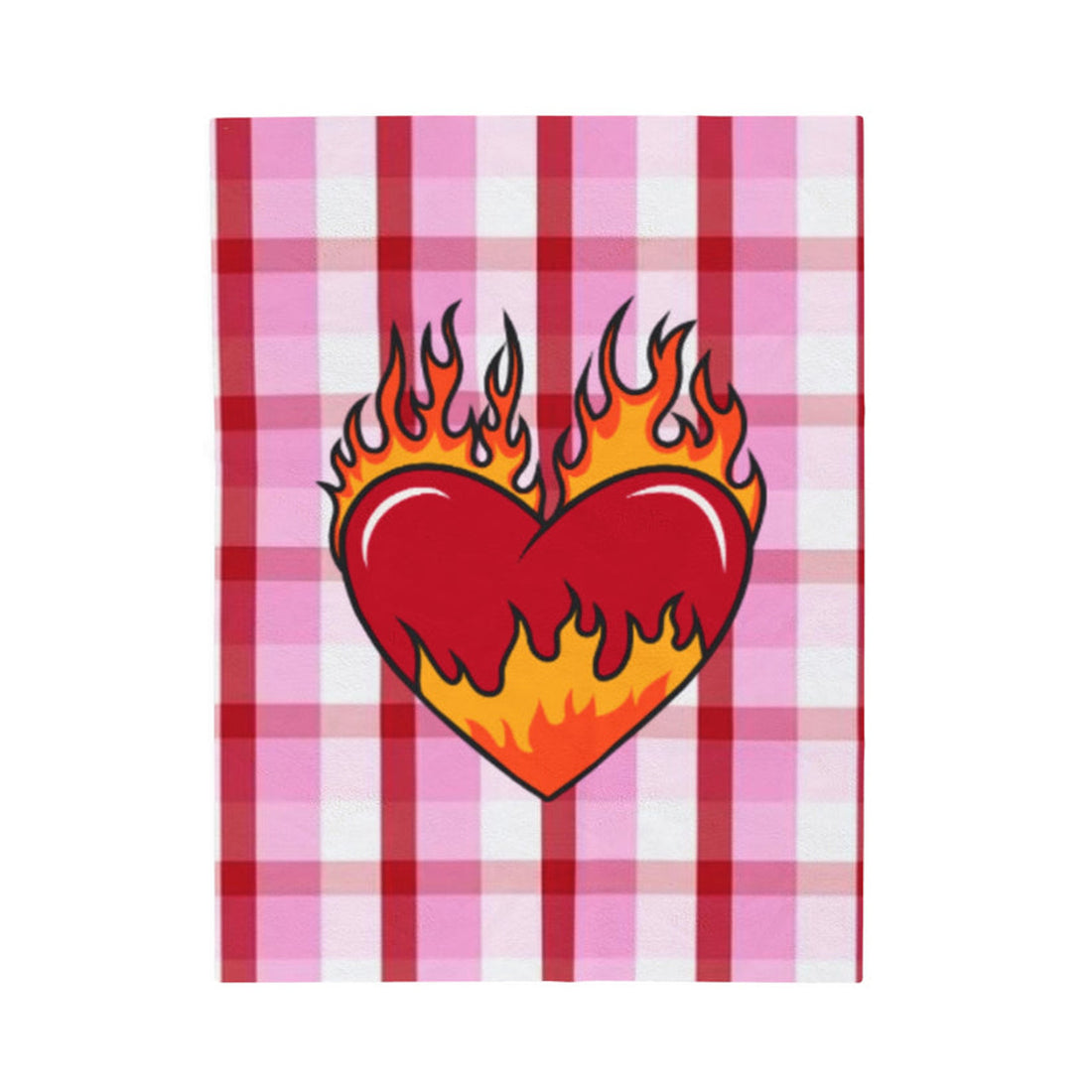 FUNSTUFFPRINT Burning Heart Valentine Velveteen Plush Blanket
