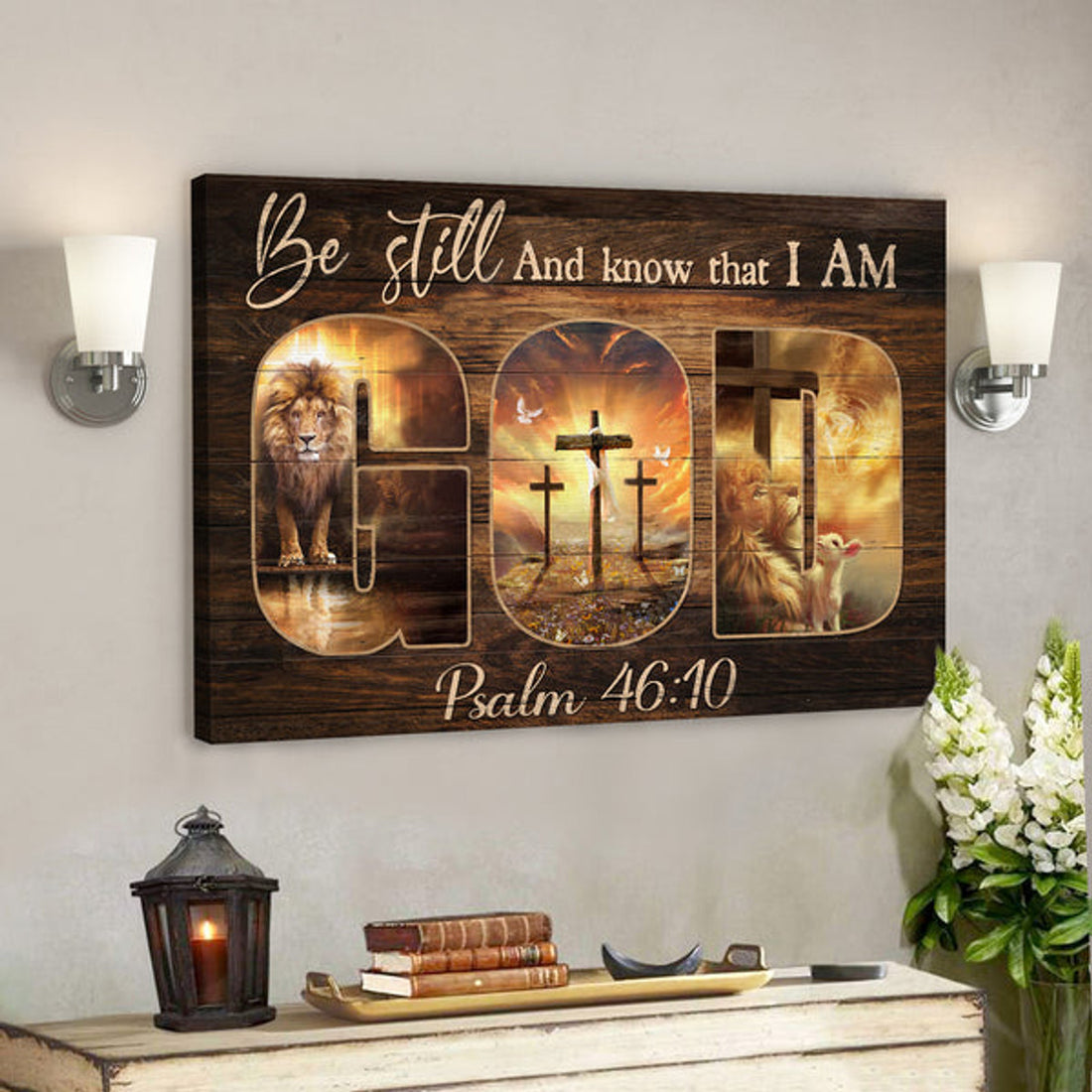 Bible Verse Canvas - Christian Canvas Art - Jesus Canvas - Be Still And Know That I Am 
