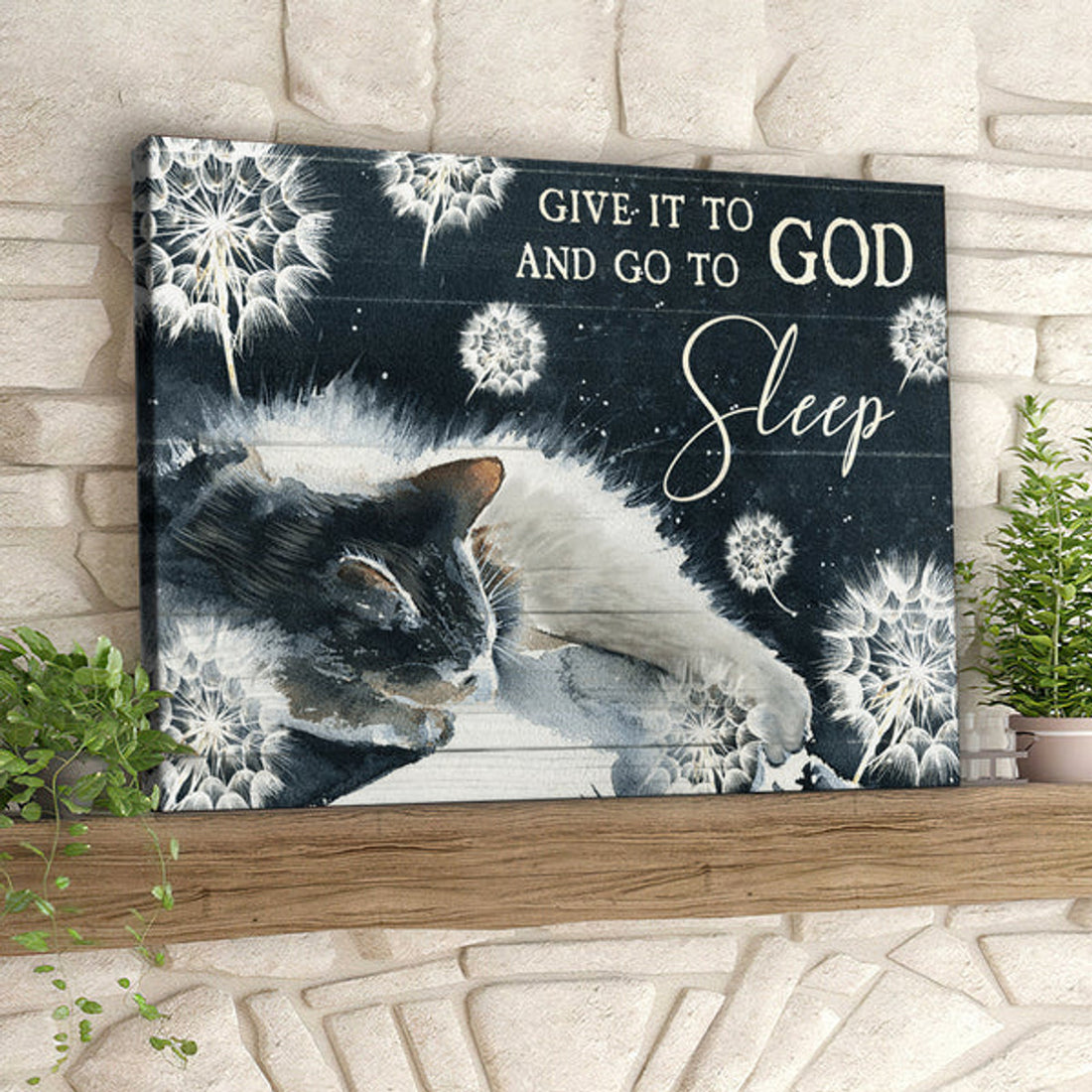 Cat - Give It To And Go To God Sleep - Christian Canvas Prints - Faith Canvas - Bible Verse Canvas 