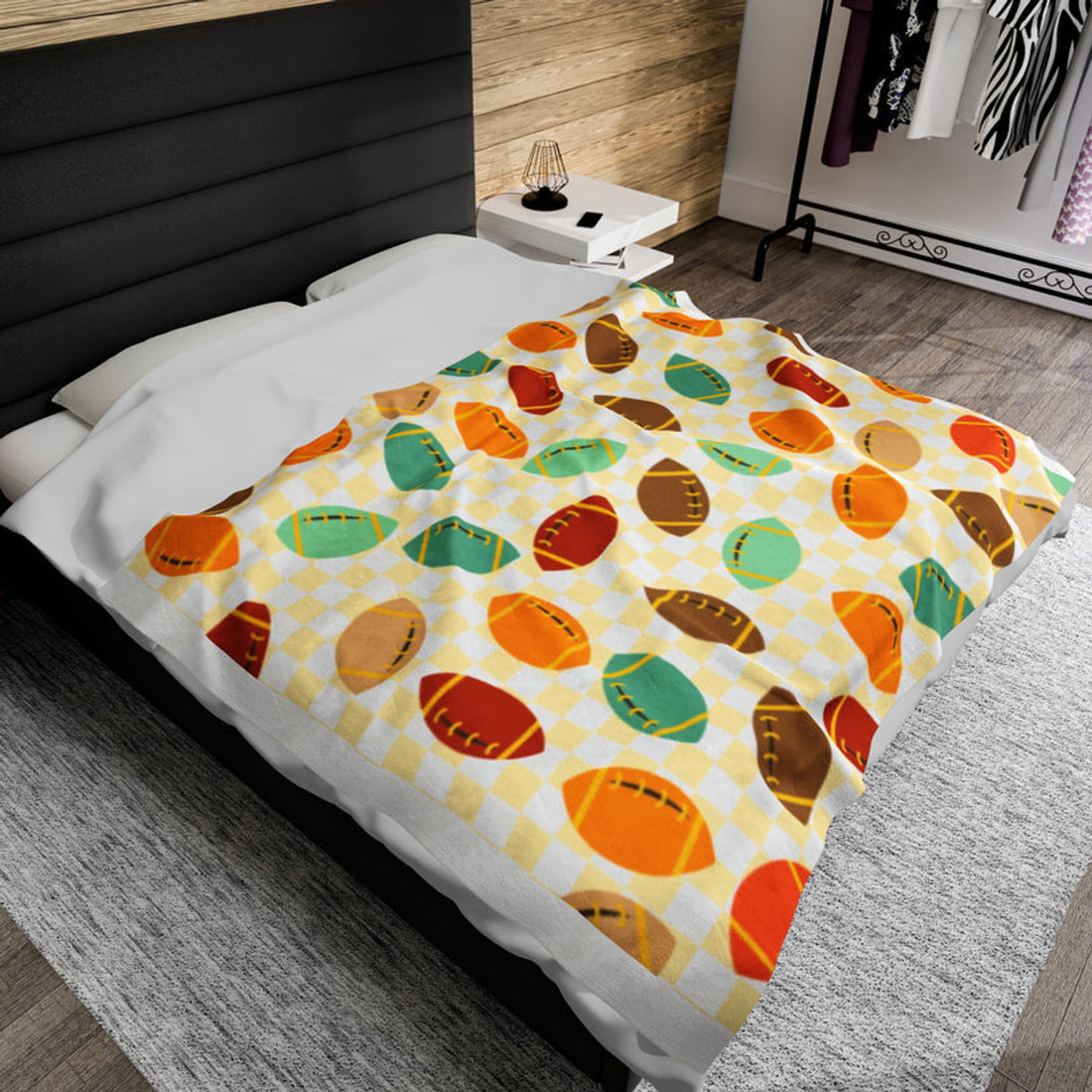 FUNSTUFFPRINT Football Fall Velveteen Plush Blanket