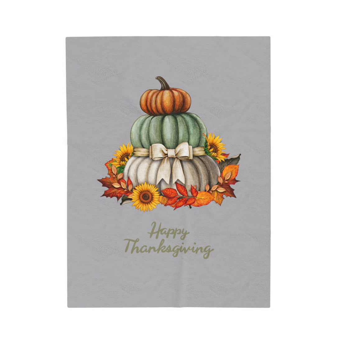 FUNSTUFFPRINT Happy Thanksgiving Velveteen Plush Blanket