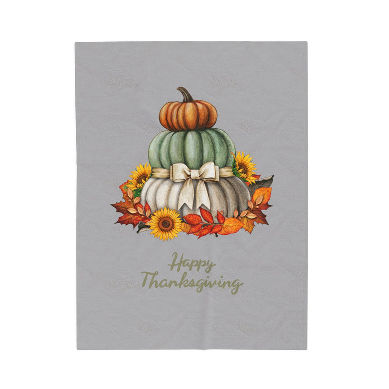 FUNSTUFFPRINT Happy Thanksgiving Velveteen Plush Blanket