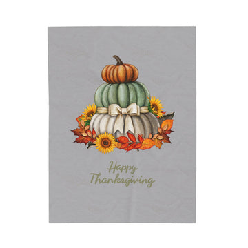 FUNSTUFFPRINT Happy Thanksgiving Velveteen Plush Blanket