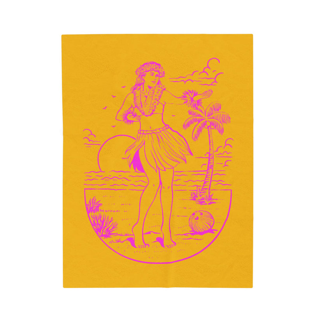 FUNSTUFFPRINT Hula Velveteen Plush Blanket
