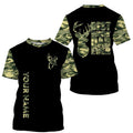 FUNSTUFFPRINT Best Buckin' Dad Ever Camo Hunting Custom Name 3D Full Printing Hunting Shirts, Hunting Apparel, Gift For Hunter Dad 3D T-shirt
