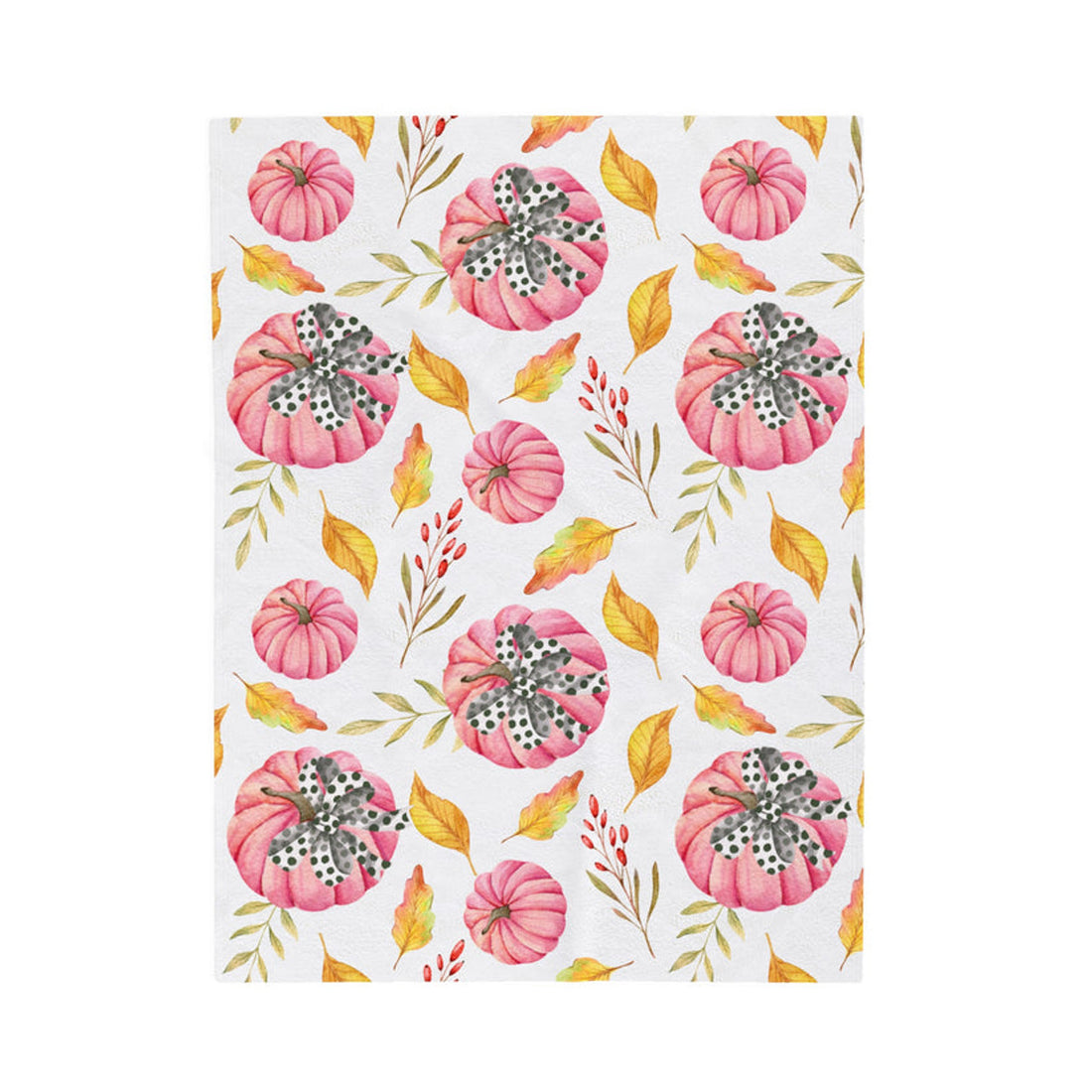 FUNSTUFFPRINT Pink Pumpkins Velveteen Plush Blanket