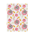 FUNSTUFFPRINT Pink Pumpkins Velveteen Plush Blanket