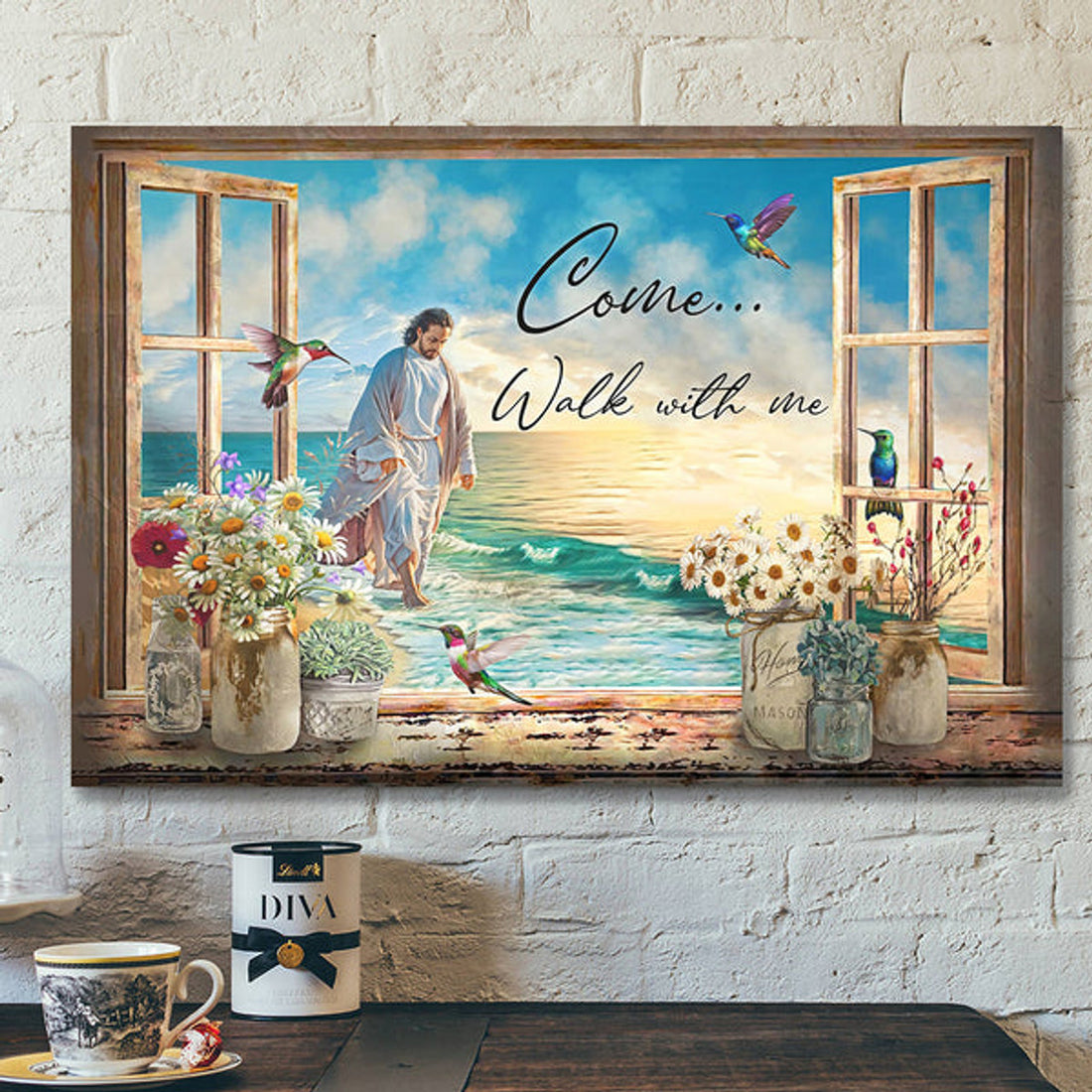 Bible Verse Canvas - Scripture Wall Decor - Christian Canvas Wall Art - Come Walk With Me Canvas Poster 