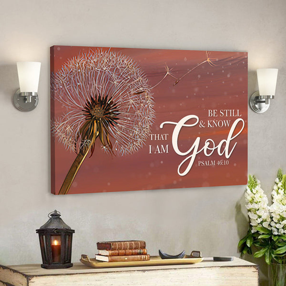 Bible Verse Canvas - Scripture Canvas Wall Art - Jesus Canvas - Be Still & Know That I Am God