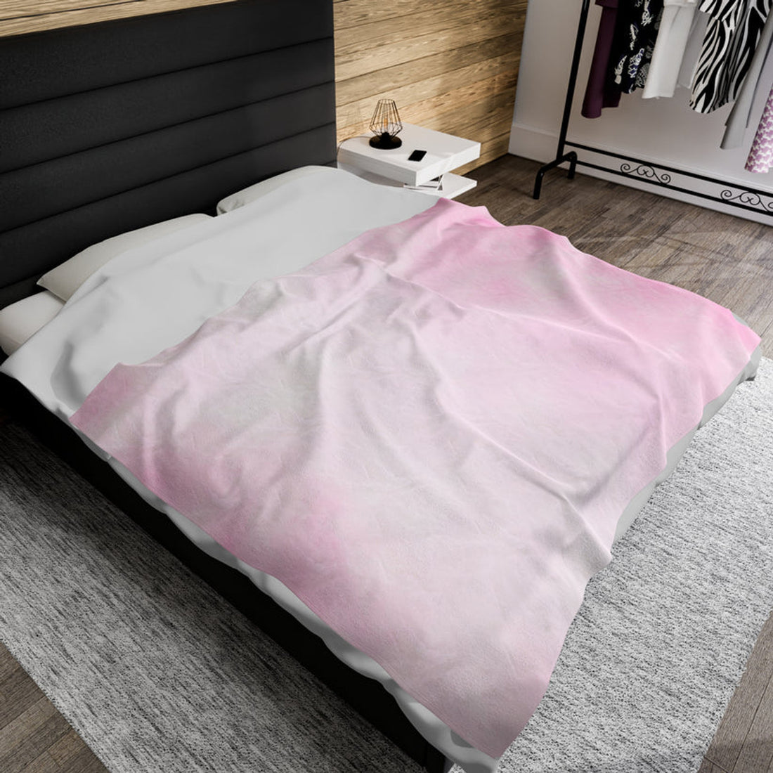 FUNSTUFFPRINT Pink Fade Velveteen Plush Blanket
