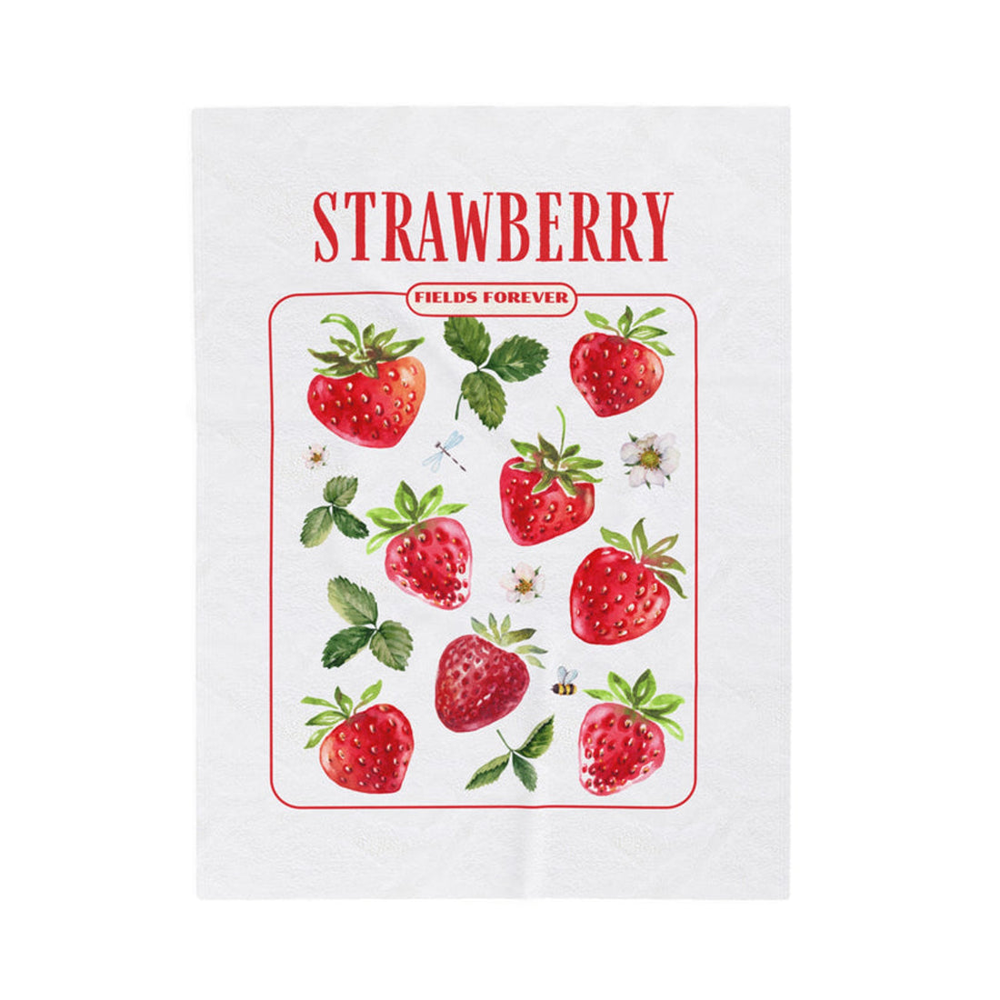 FUNSTUFFPRINT Strawberry Fields Velveteen Plush Blanket