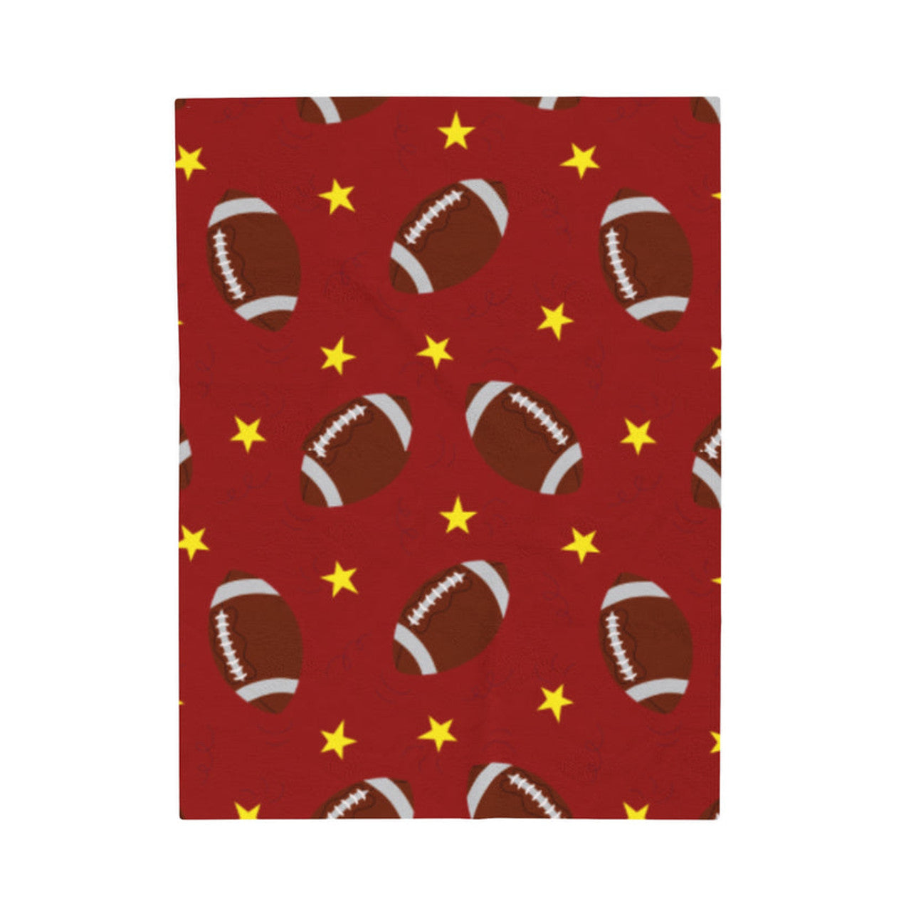 FUNSTUFFPRINT Red Football Velveteen Plush Blanket