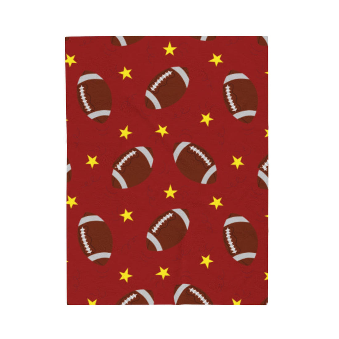 FUNSTUFFPRINT Red Football Velveteen Plush Blanket