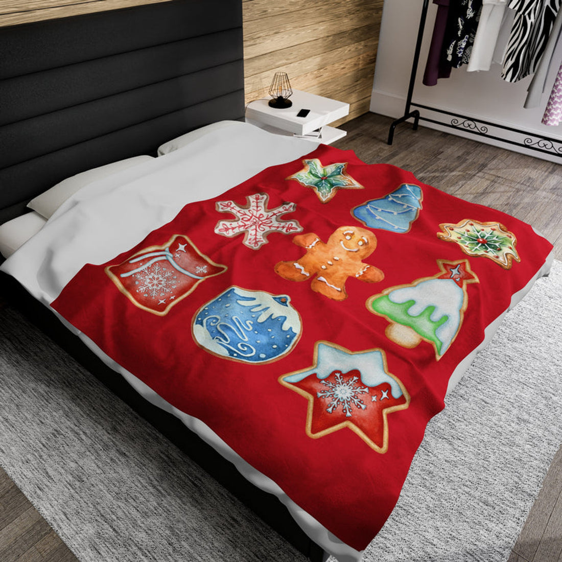 FUNSTUFFPRINT Iced Christmas Velveteen Plush Blanket