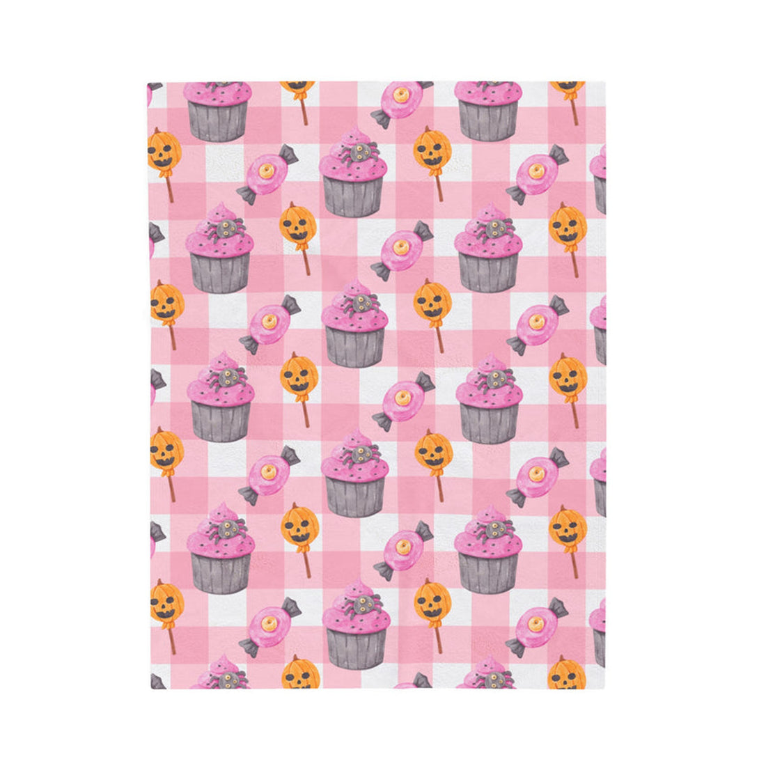 FUNSTUFFPRINT Halloween Cupcakes Velveteen Plush Blanket