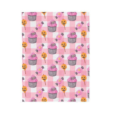 FUNSTUFFPRINT Halloween Cupcakes Velveteen Plush Blanket