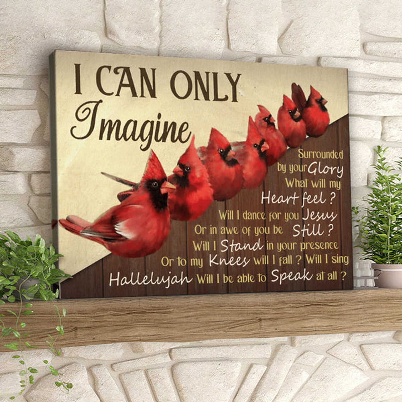 I Can Only I Magine - Cardinal Bird - Christian Canvas Prints - Faith Canvas - Bible Verse Canvas 