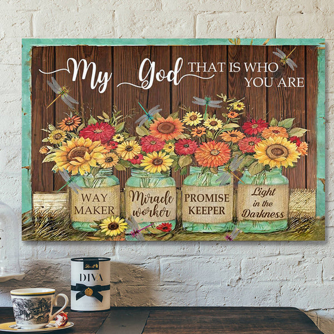 Jesus Canvas Art - Bible Canvas - Christian Canvas Wall Art - Dragonfly And Flower Canvans Poster 