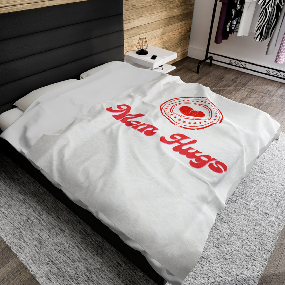 FUNSTUFFPRINT Mom Hugs Velveteen Plush Blanket