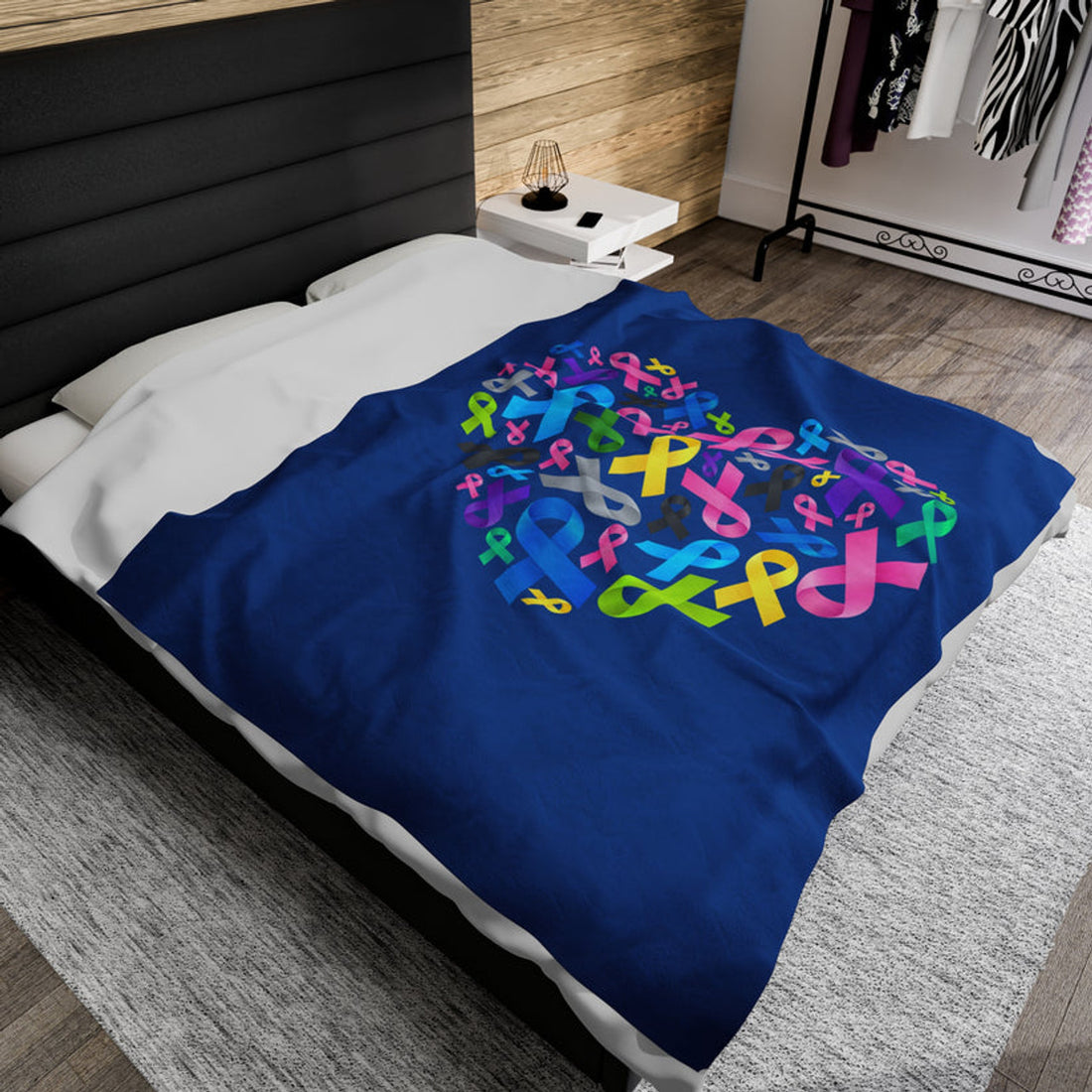 FUNSTUFFPRINT Awareness Velveteen Plush Blanket